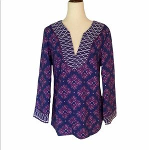 Vineyard Vines Snapdragon Blue & Purple Tunic Top - 12